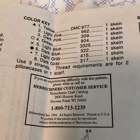 Herrschner’s Embroidery Stamped Cloth Pillowcases 9630 Swan - Picture 3 of 9